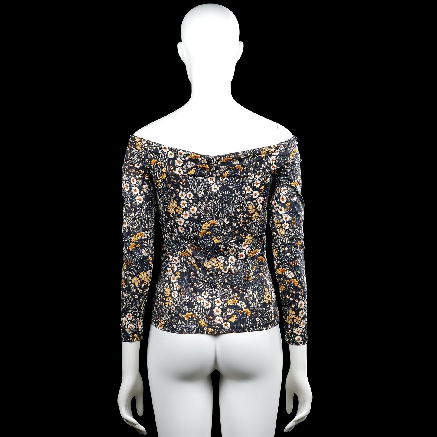 Long-sleeve top - Navy & White - Size S