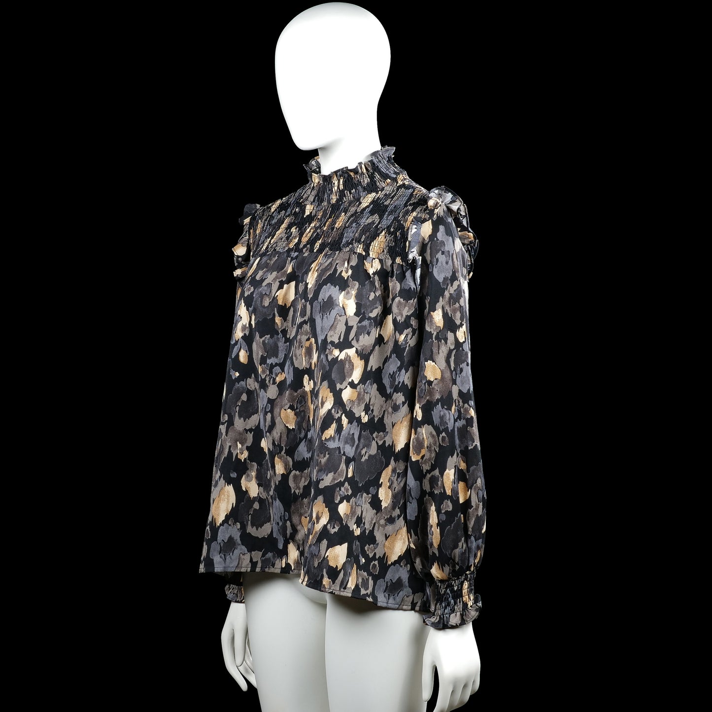 Blouse - Black & Gray - Size M, L