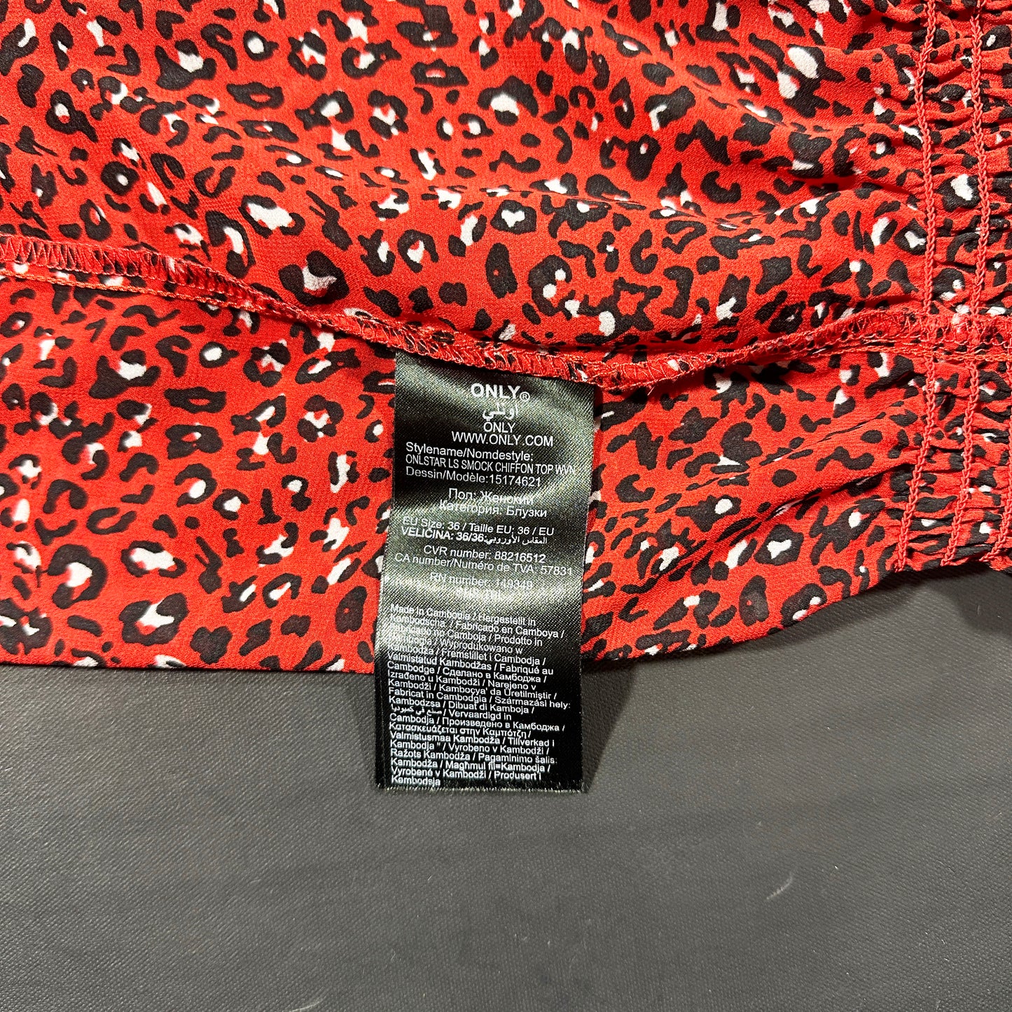 Blouse - Red & Black - Size 36