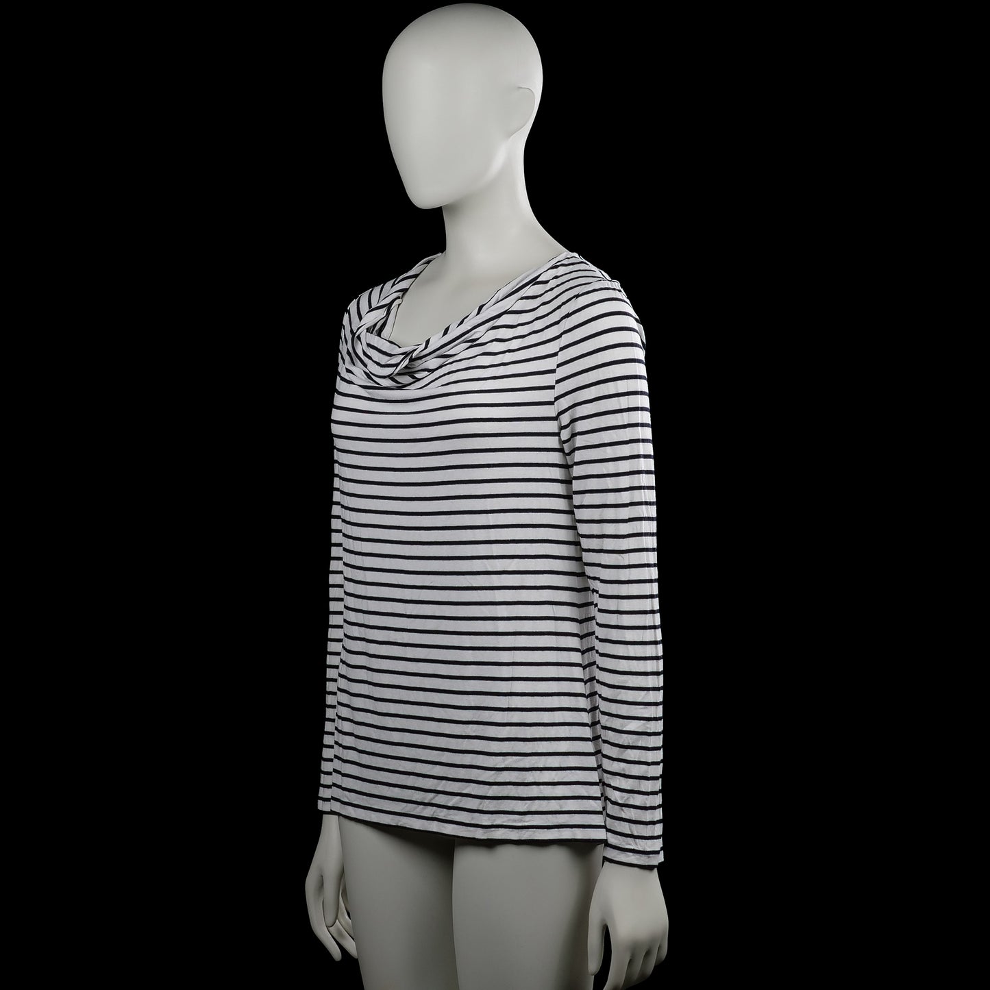 Long-sleeve top - White & Black - Size M