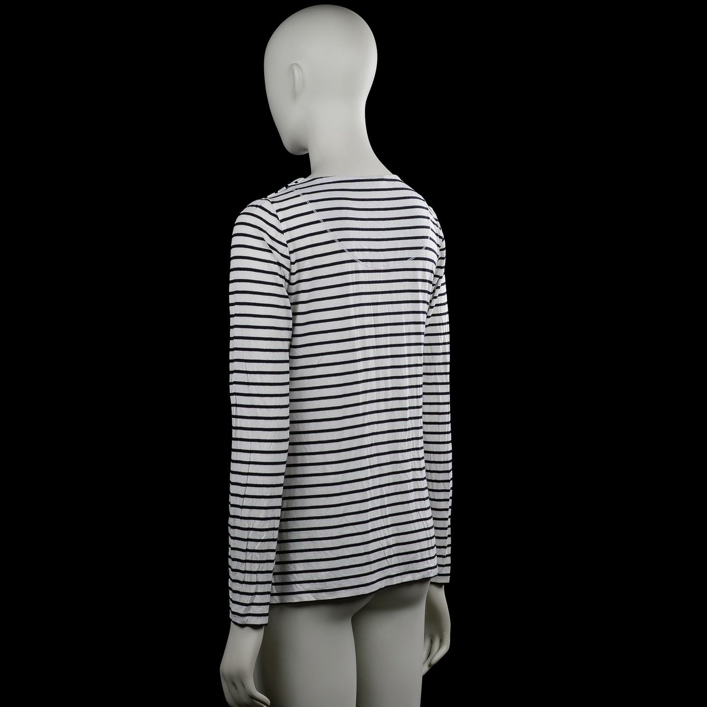 Long-sleeve top - White & Black - Size M