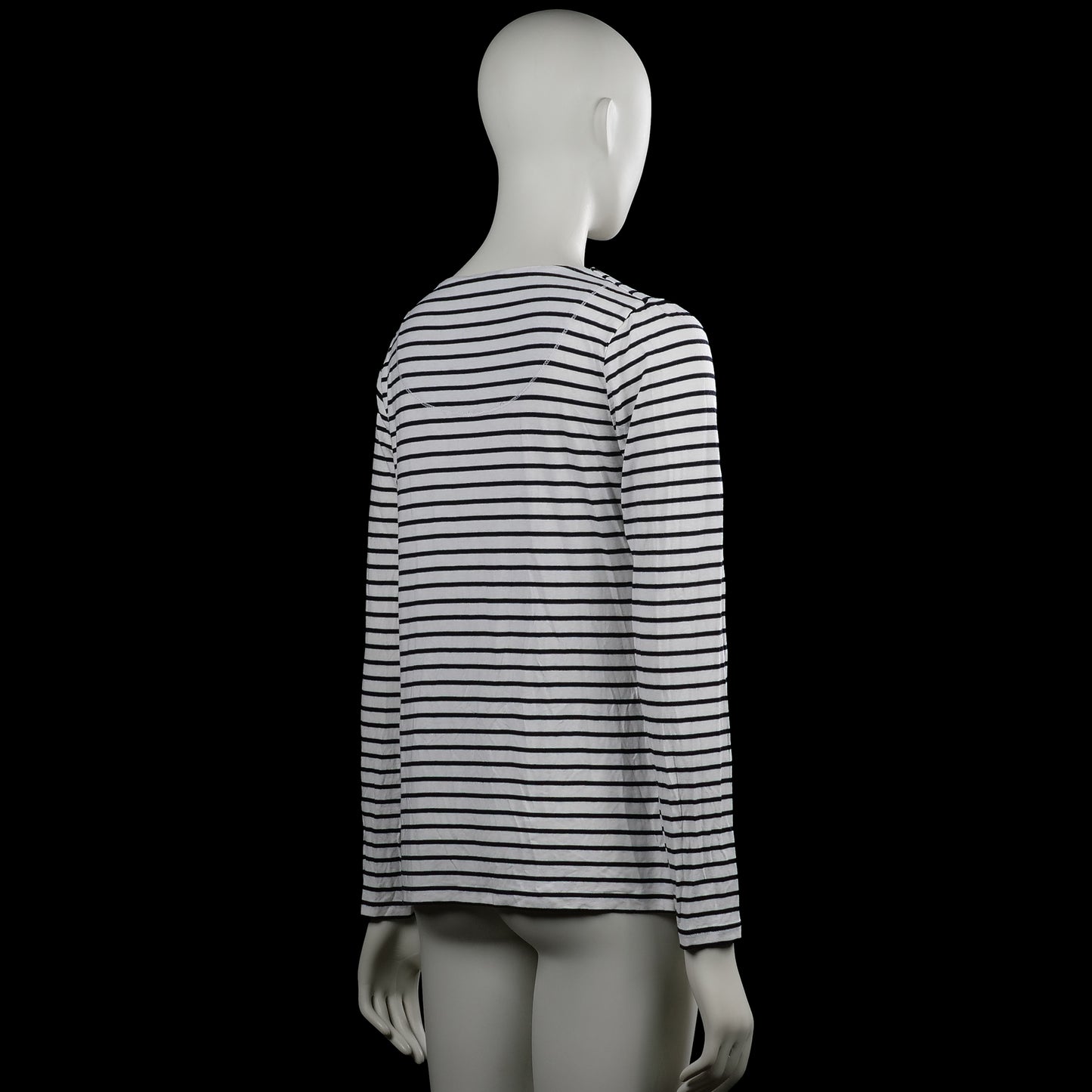 Long-sleeve top - White & Black - Size M