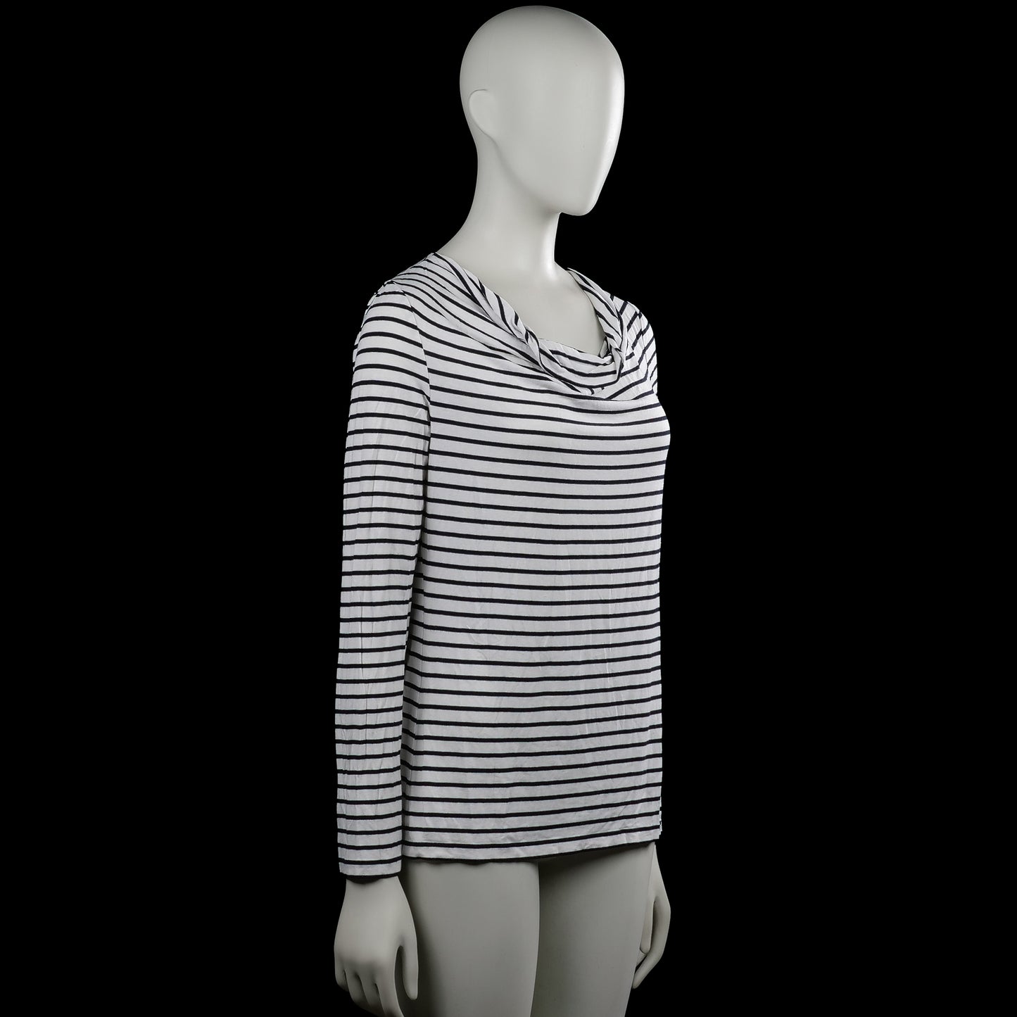 Long-sleeve top - White & Black - Size M