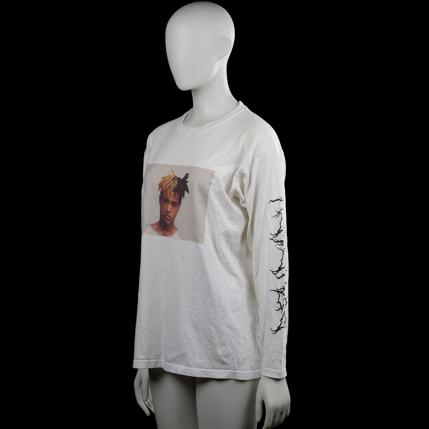 Long-sleeve top - White & Black - Size M