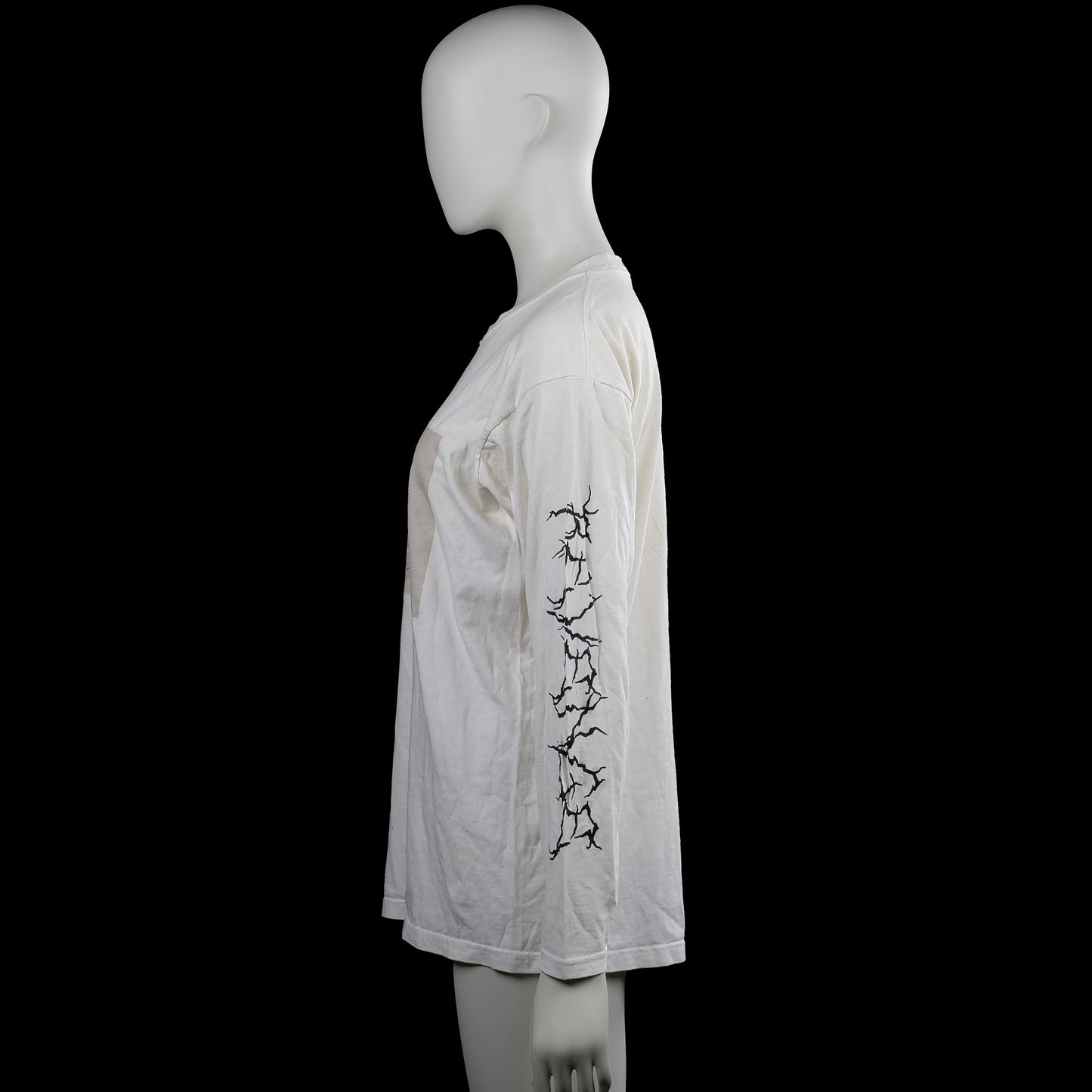 Long-sleeve top - White & Black - Size M