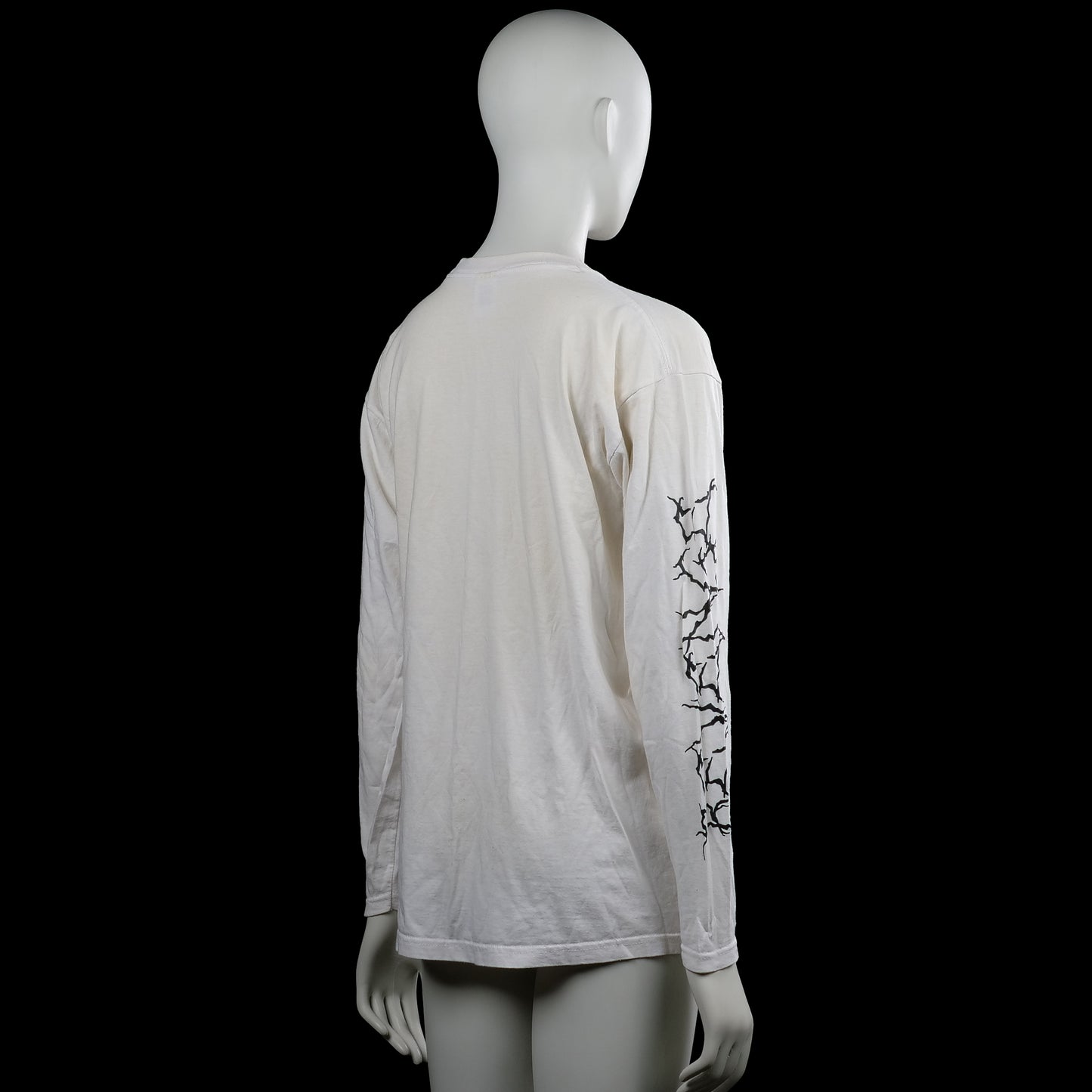 Long-sleeve top - White & Black - Size M