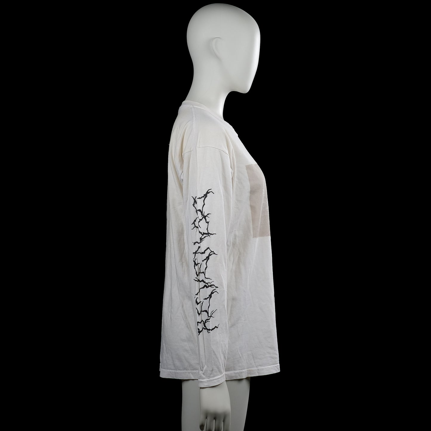 Long-sleeve top - White & Black - Size M