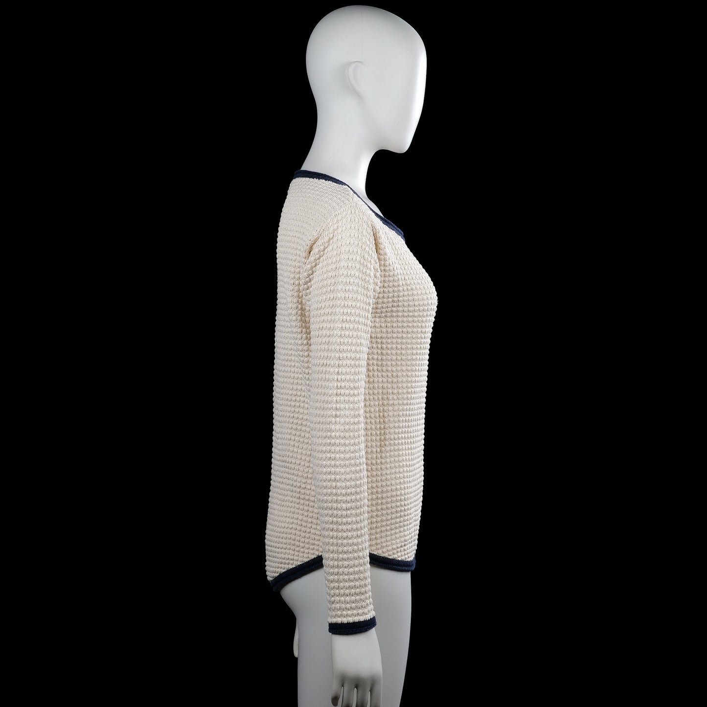 Sweater - Ivory & Navy - Size XS