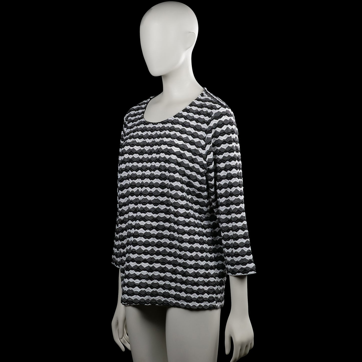 Long-sleeve top - Black & White - Size L
