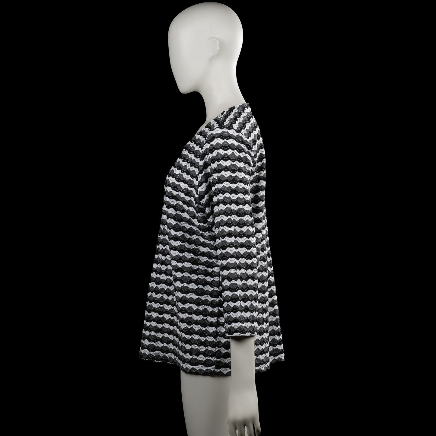 Long-sleeve top - Black & White - Size L