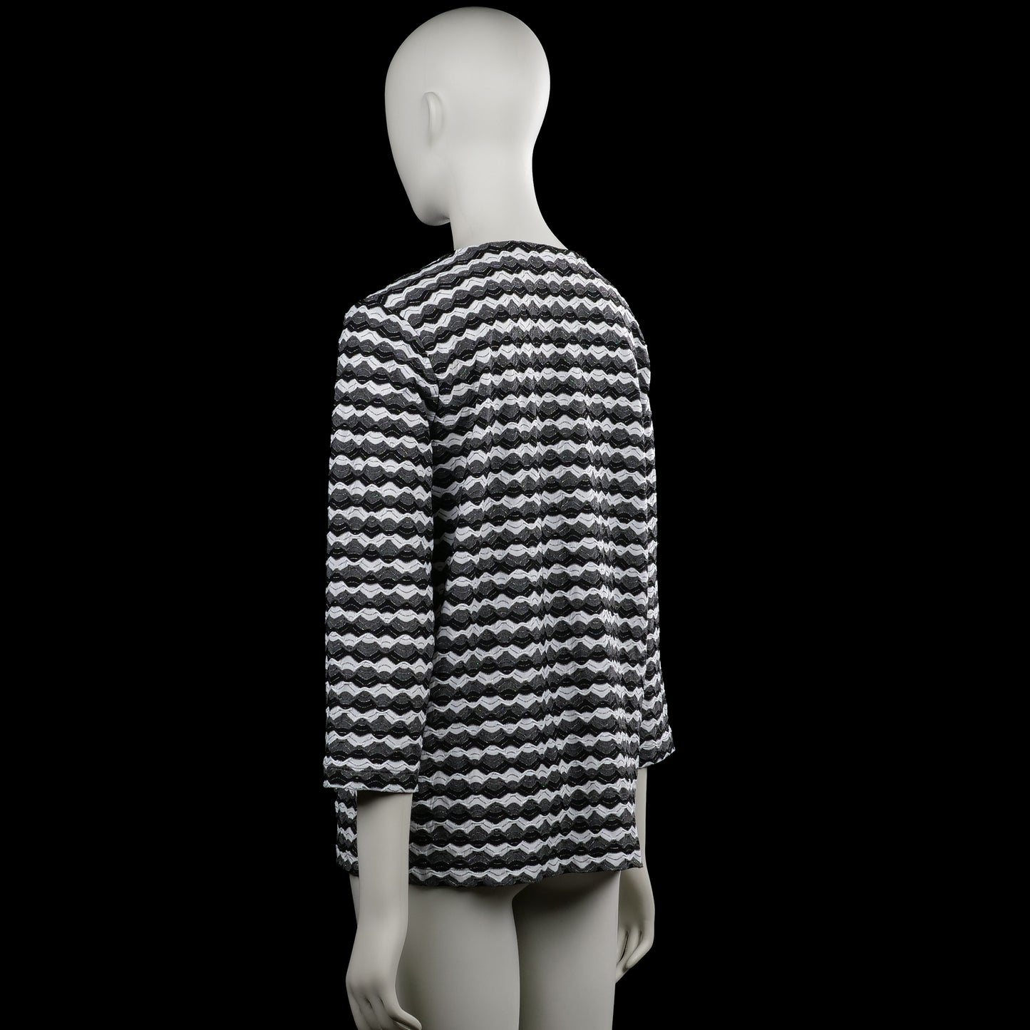 Long-sleeve top - Black & White - Size L