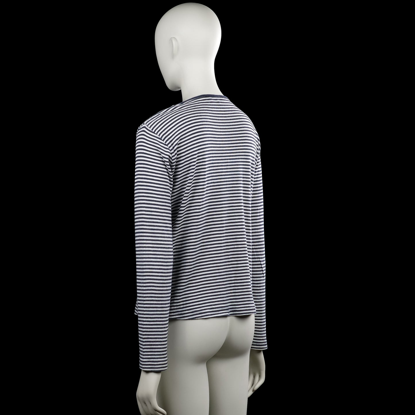 Long-sleeve top - White & Navy - Size L