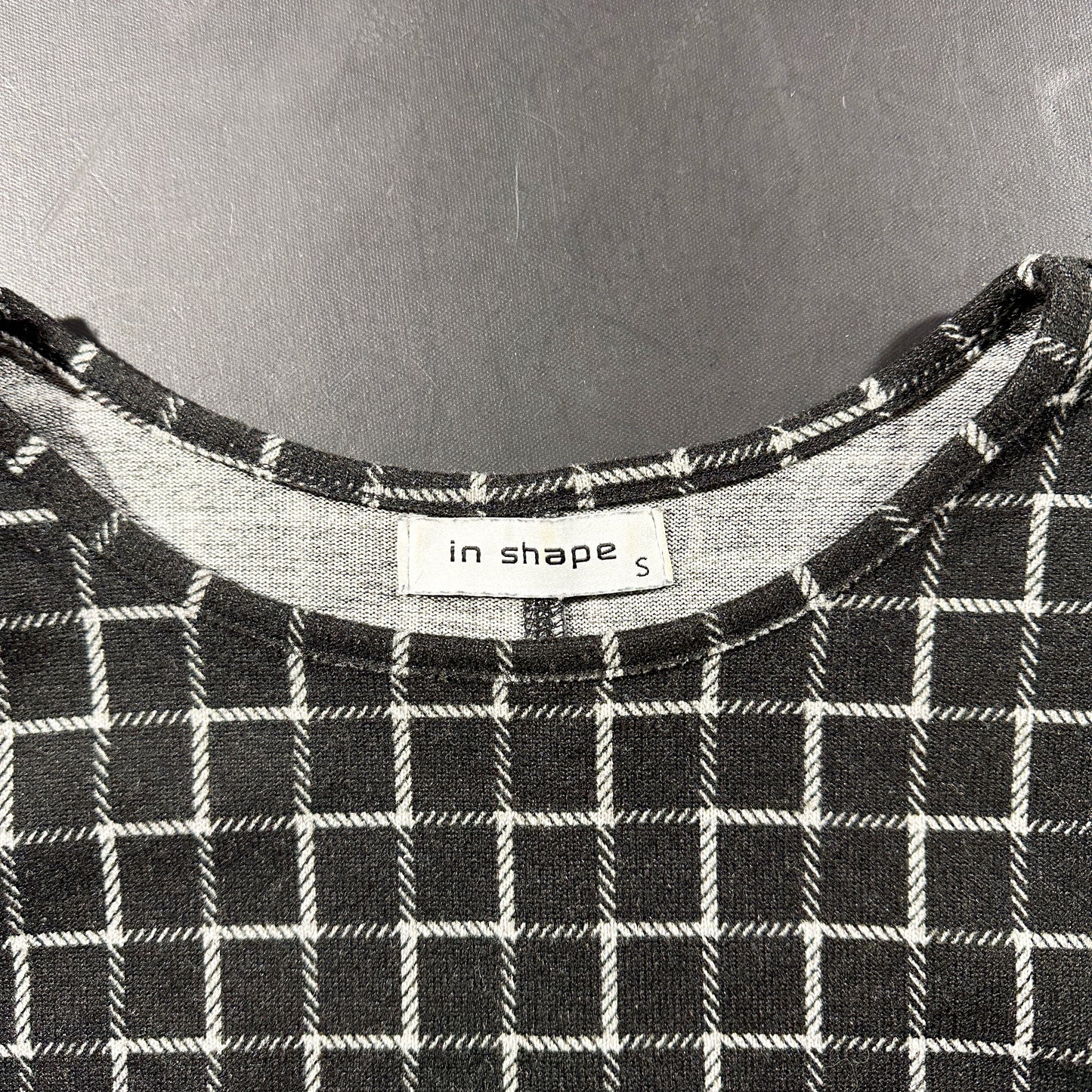 Long-sleeve top - Charcoal & White - Size S