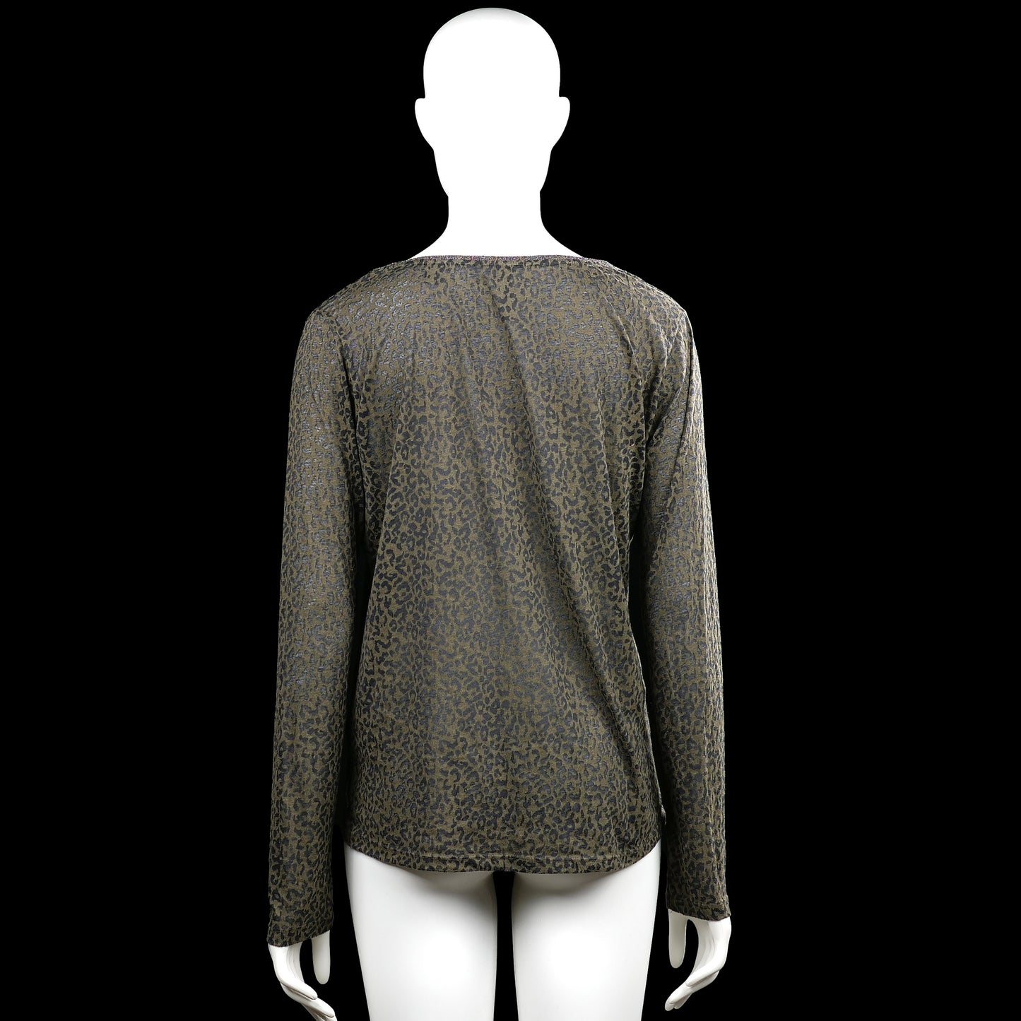 Long-sleeve top - Olive & Dark Gray - Size L