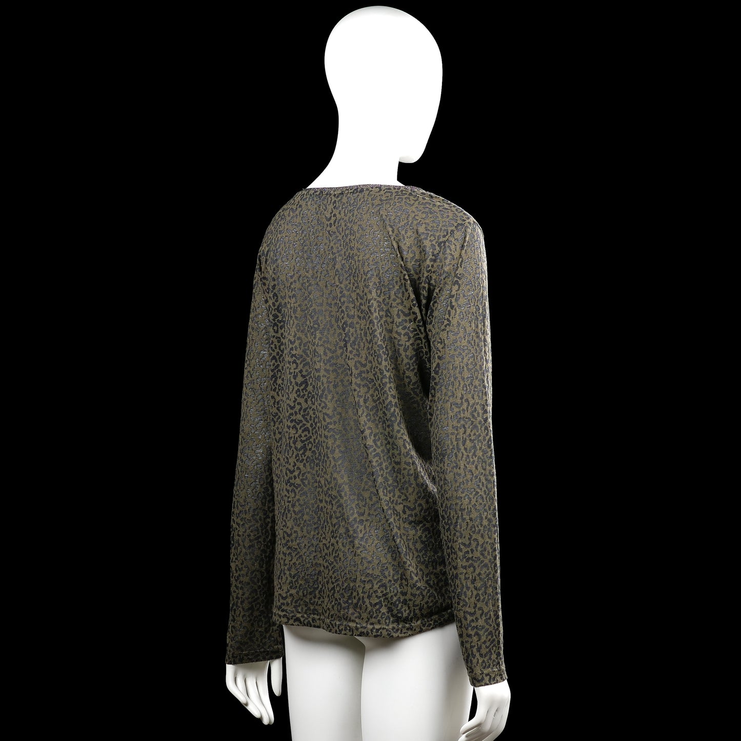 Long-sleeve top - Olive & Dark Gray - Size L
