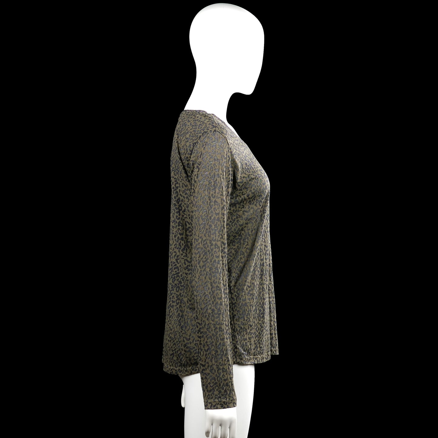 Long-sleeve top - Olive & Dark Gray - Size L