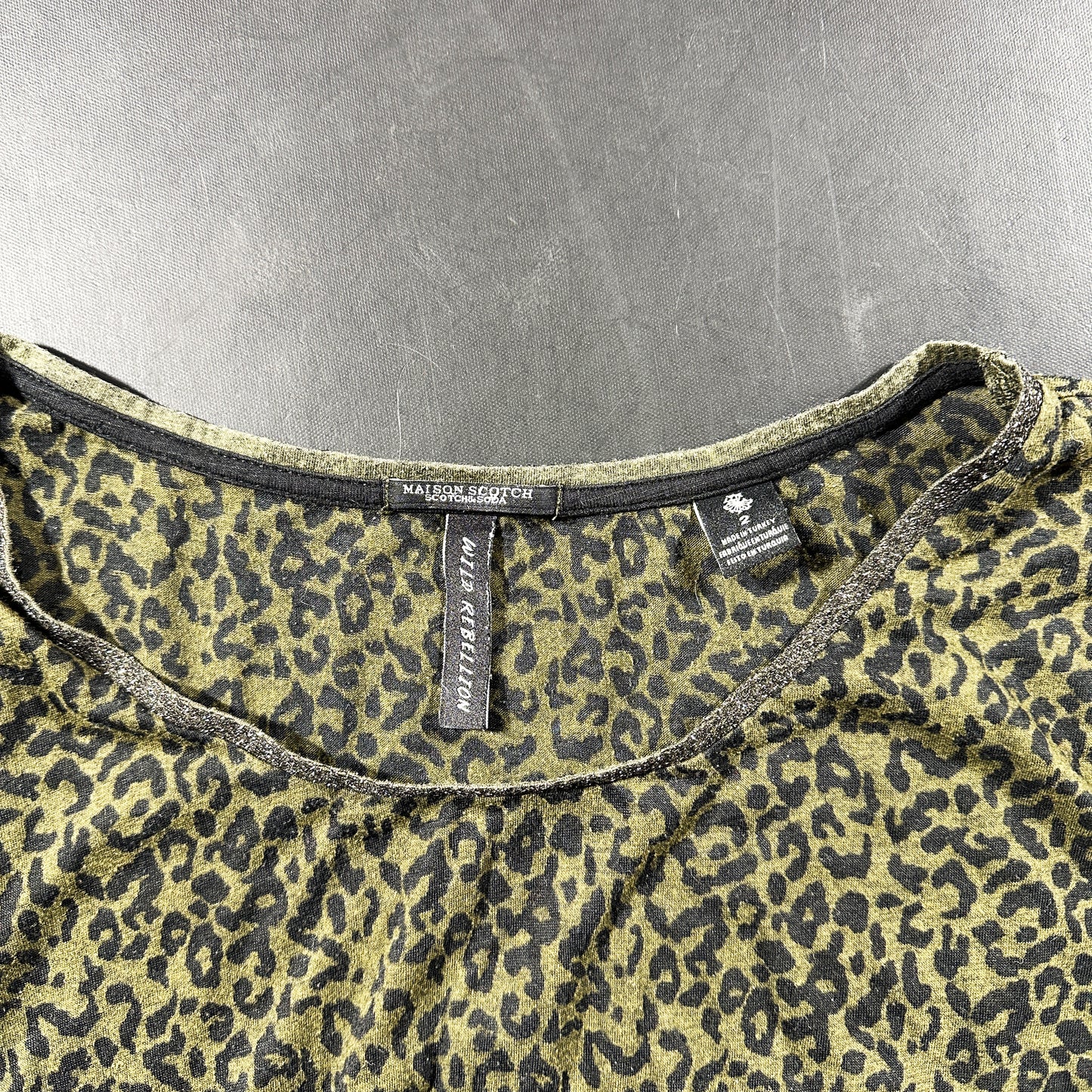 Long-sleeve top - Olive & Dark Gray - Size L