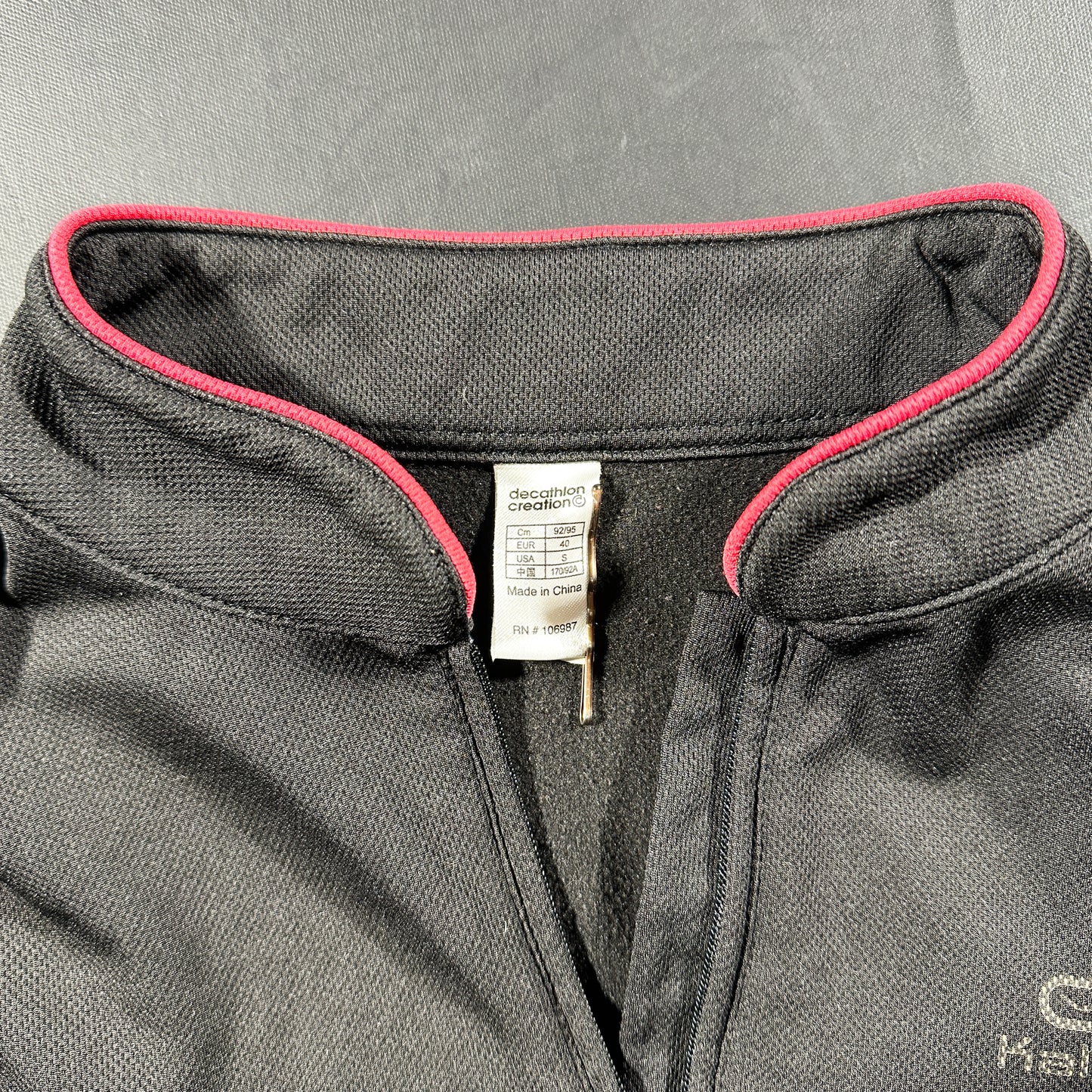 Sports top - Charcoal & Pink - Size 40