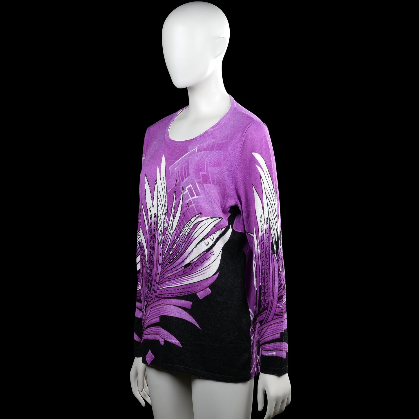 Long-sleeve top - Purple & Black - Size 42