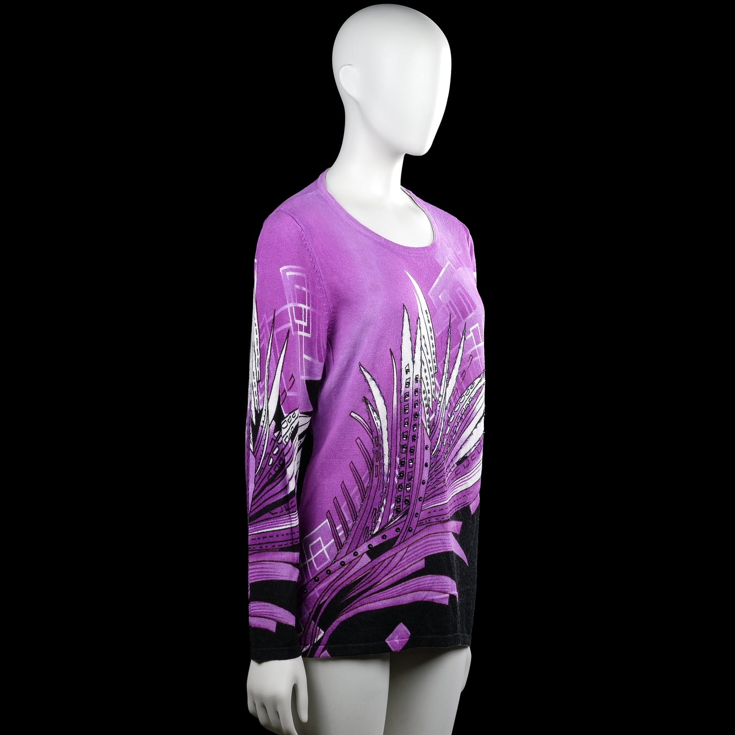 Long-sleeve top - Purple & Black - Size 42