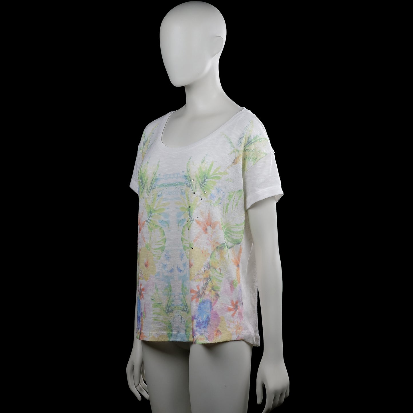 T-shirt - White & Multicolored - Size XL