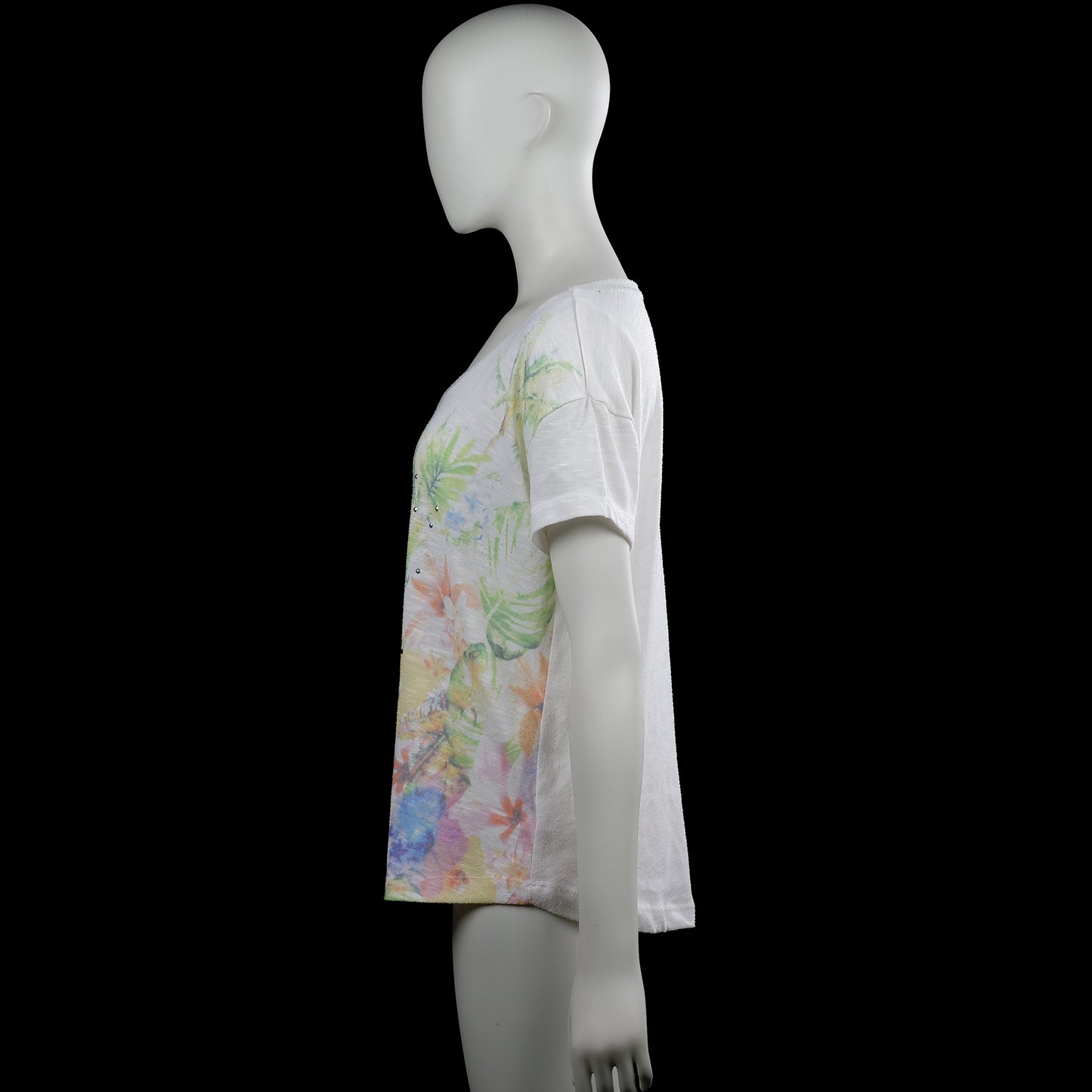 T-shirt - White & Multicolored - Size XL