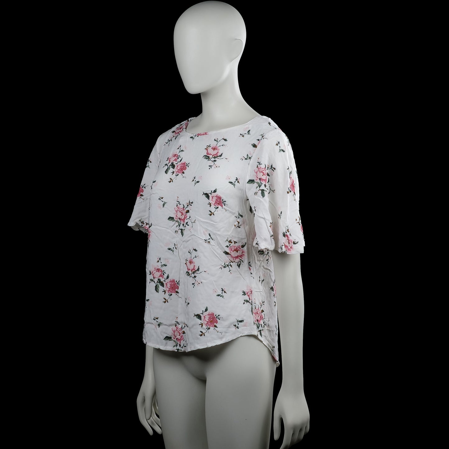 Blouse - White & Pink - Size S