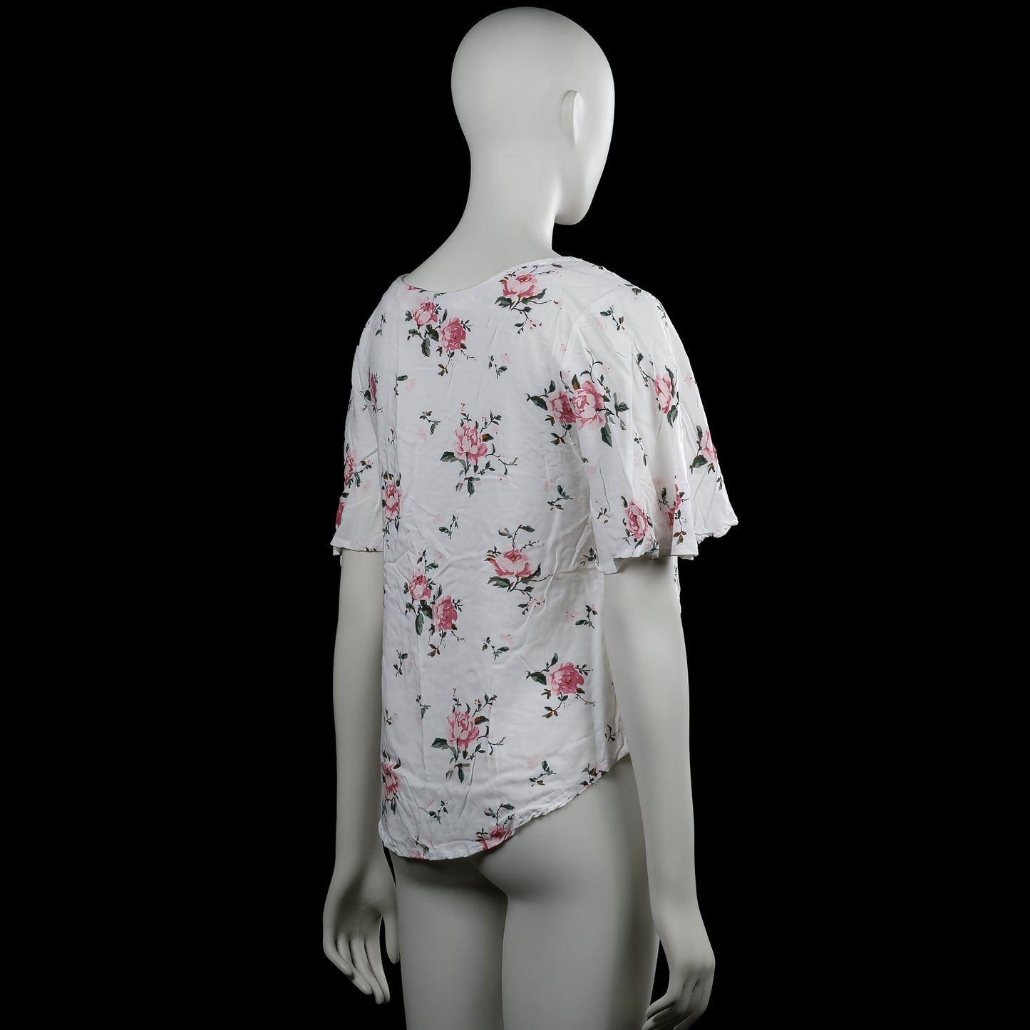 Blouse - White & Pink - Size S
