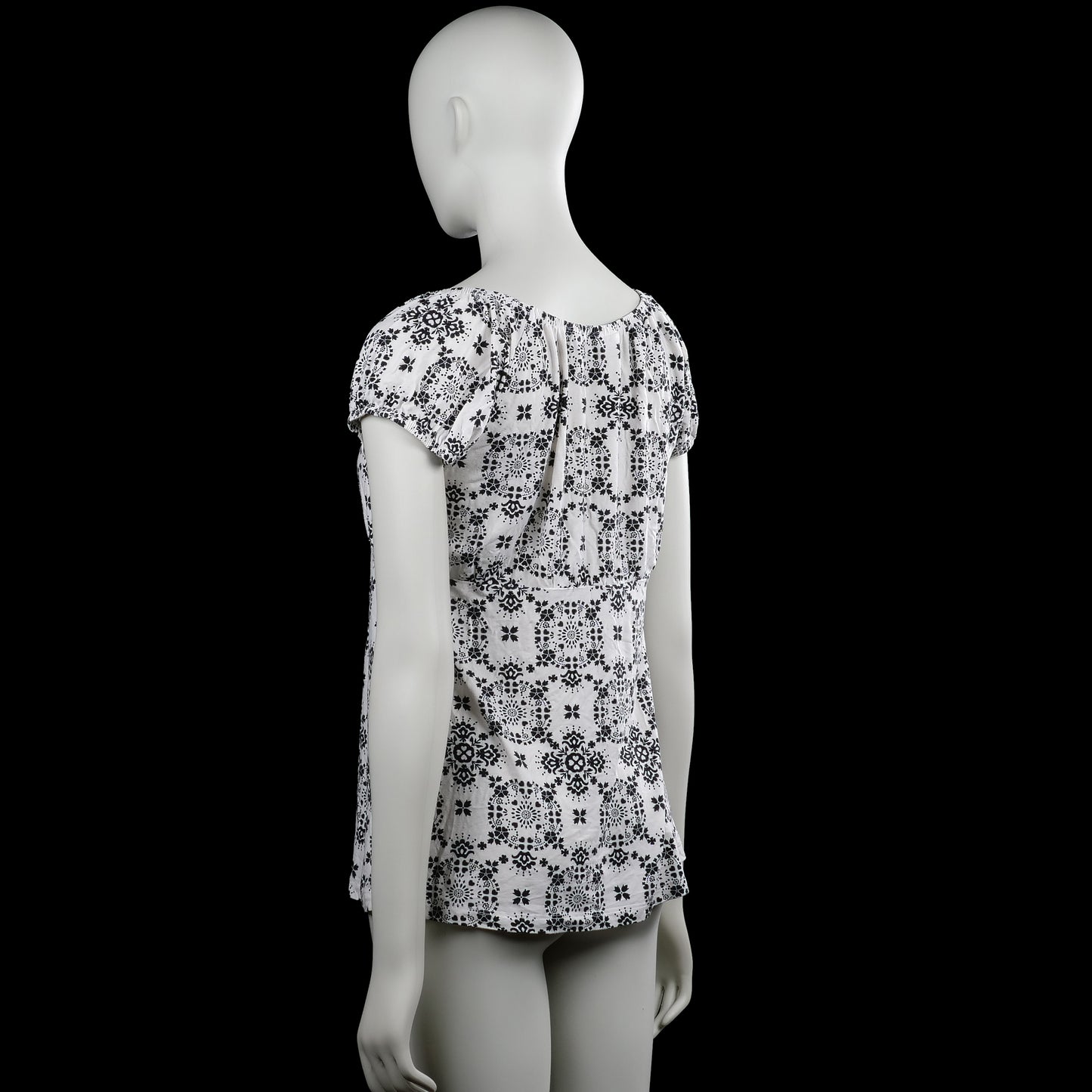 Blouse - White & Black - Size M