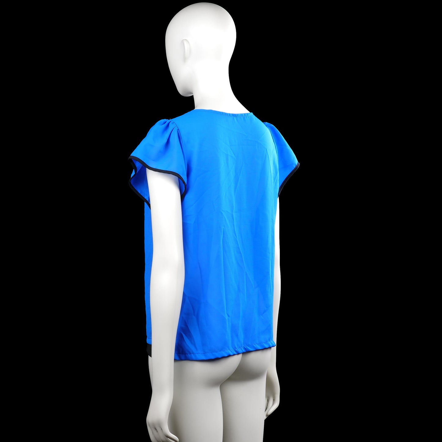 Blouse - Royal Blue & Black - Size L