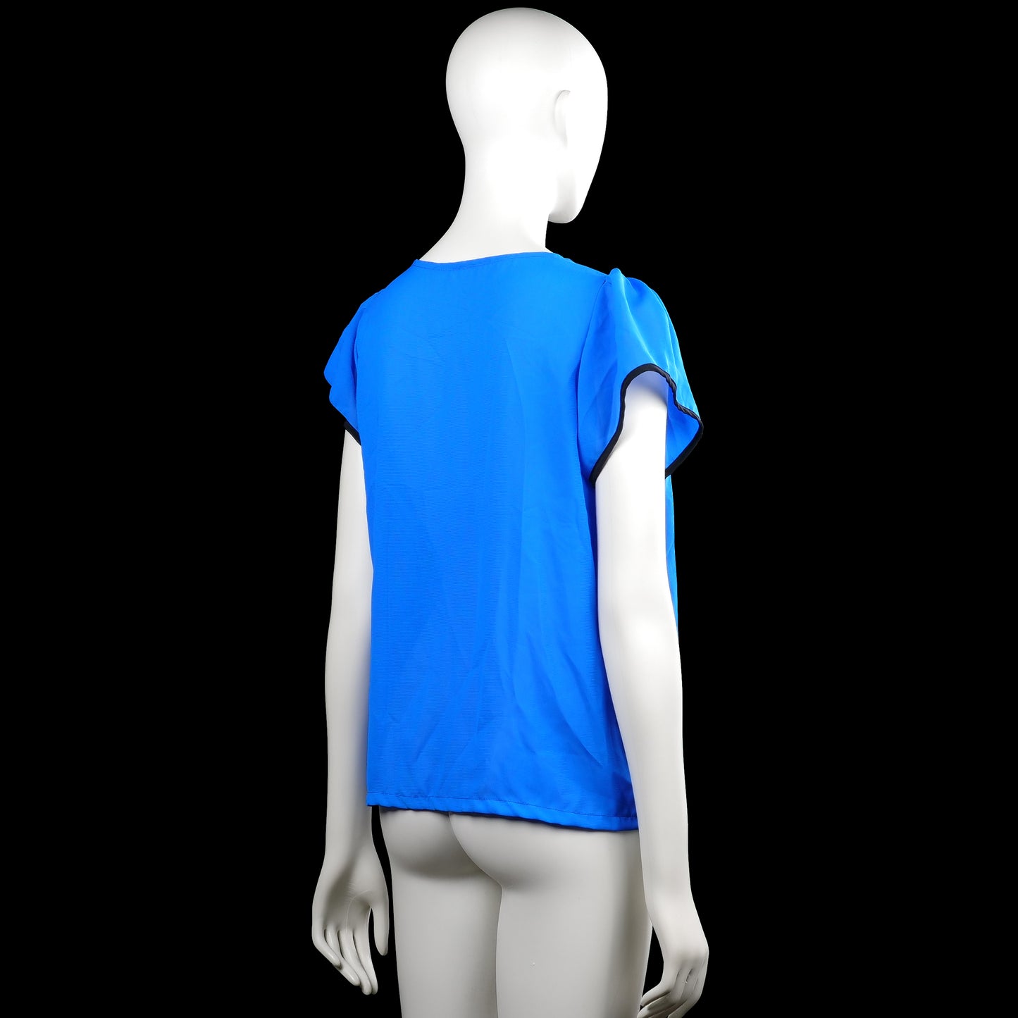 Blouse - Royal Blue & Black - Size L