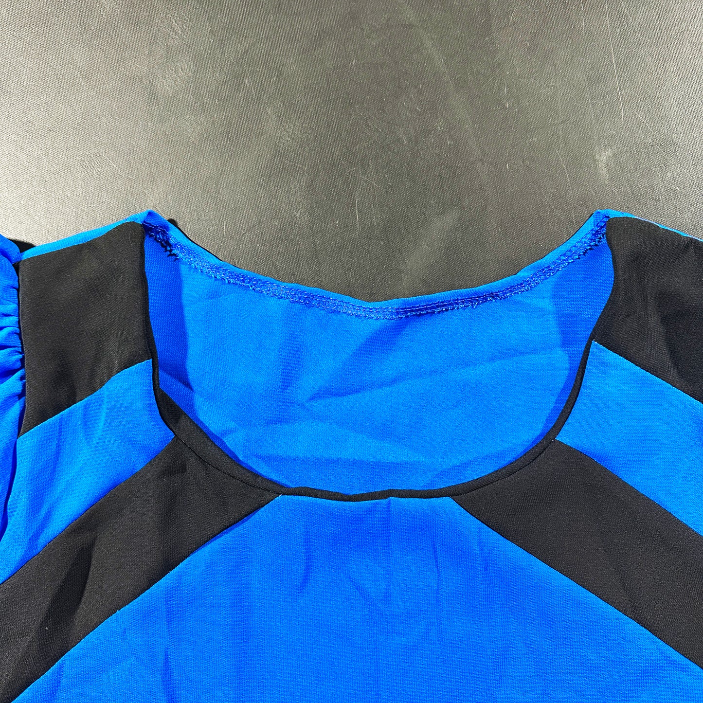 Blouse - Royal Blue & Black - Size L