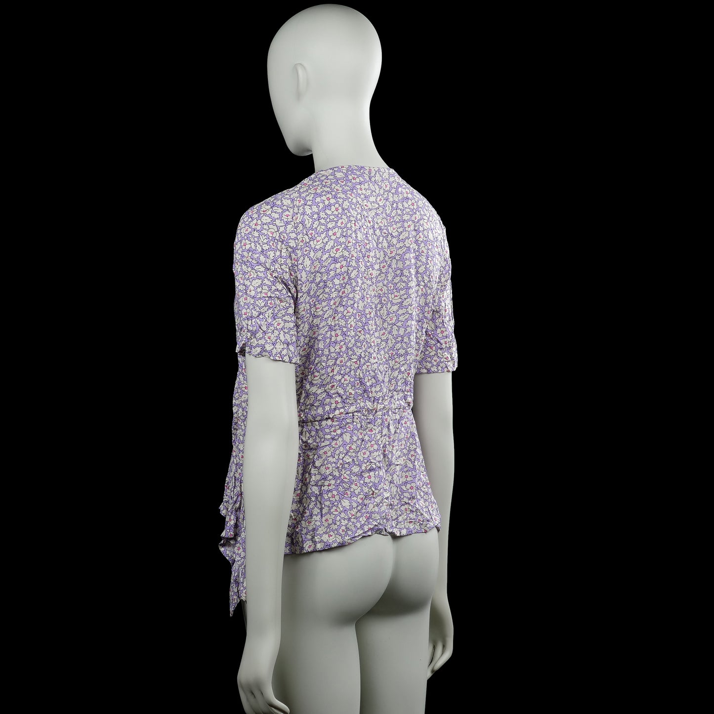 Blouse - Lavender & White - Size S