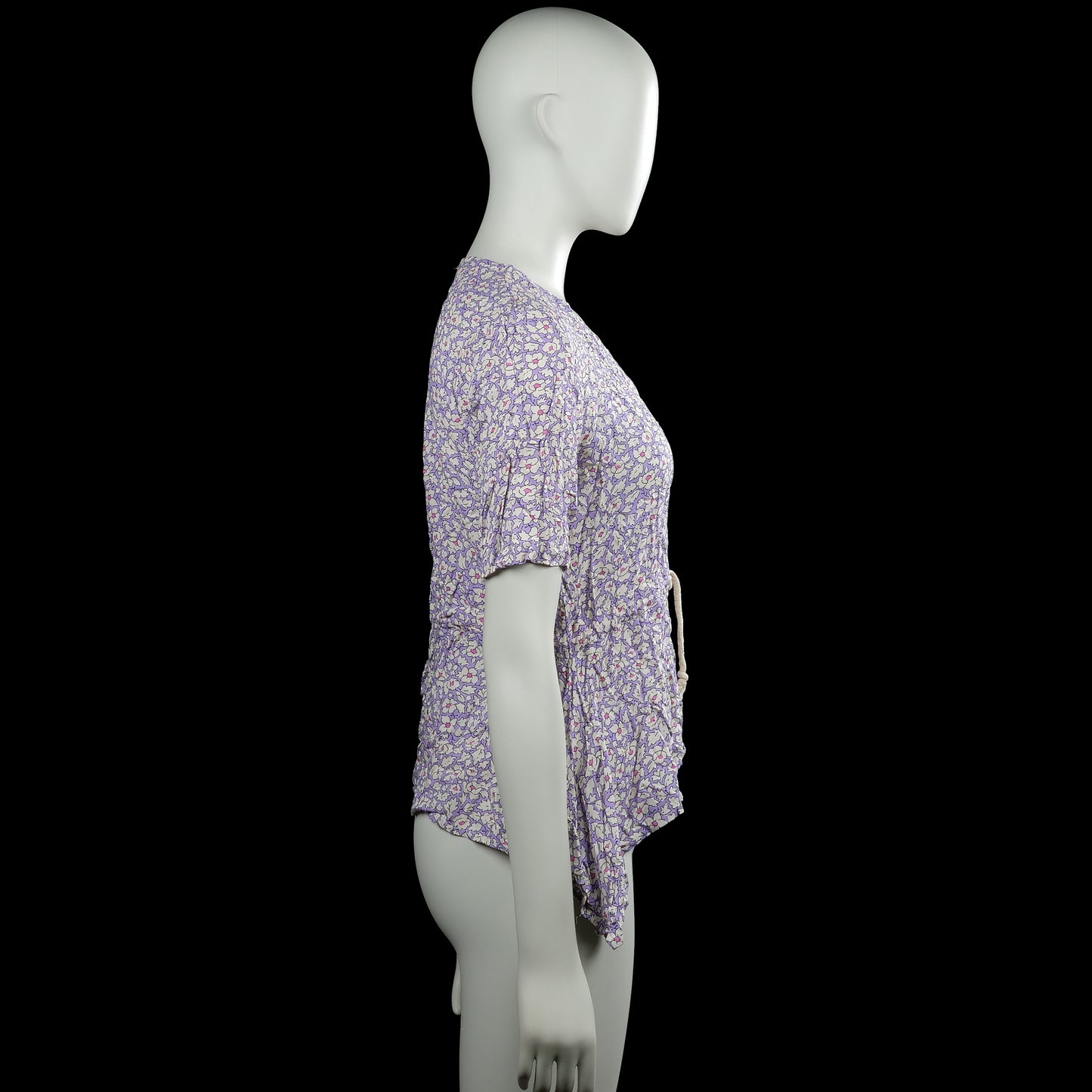 Blouse - Lavender & White - Size S