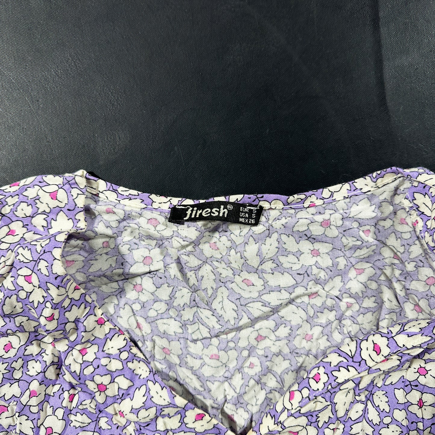 Blouse - Lavender & White - Size S