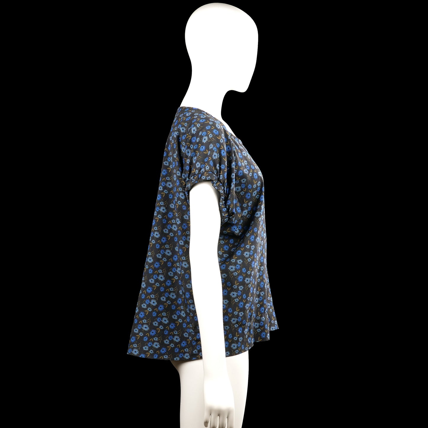 Blouse - Black & Royal Blue - Size 38