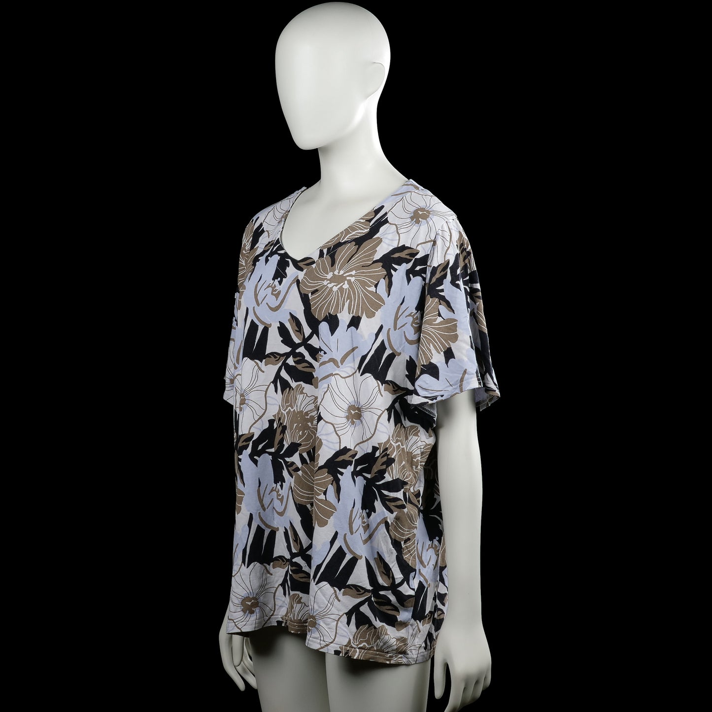 T-shirt - White & Brown - Size XXXL