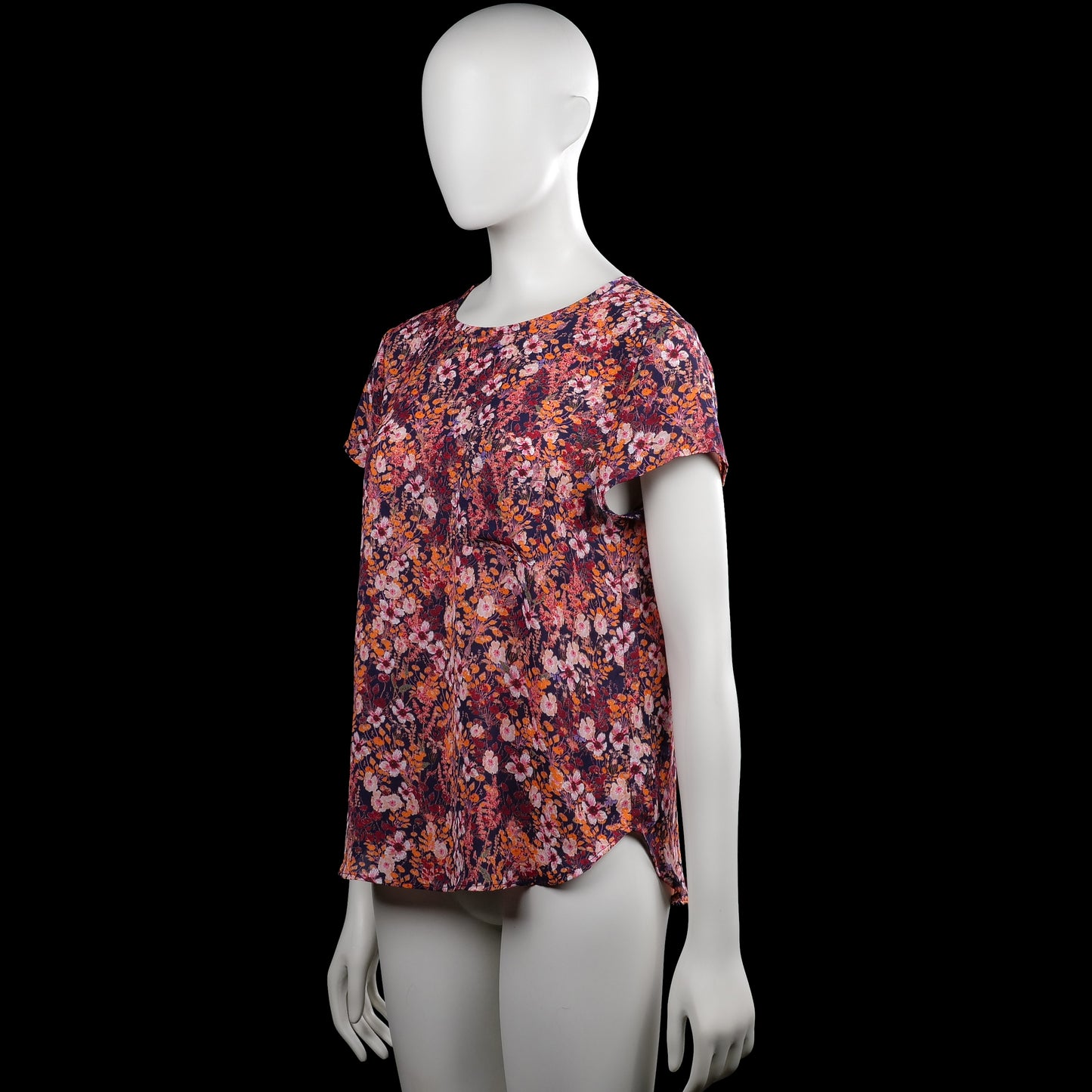 Blouse - Navy & Orange - Size 38