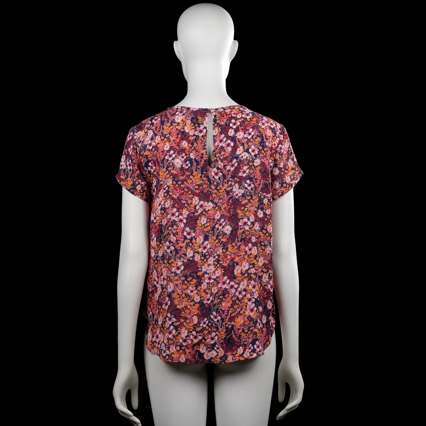 Blouse - Navy & Orange - Size 38