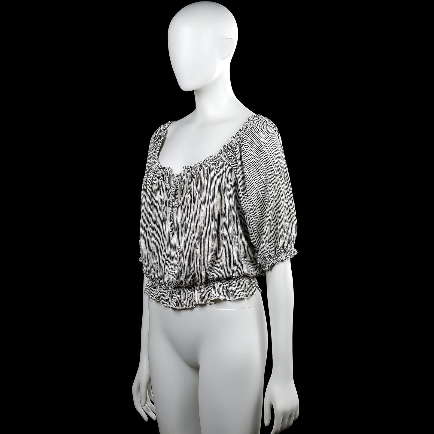 Blouse - White & Black - Size M