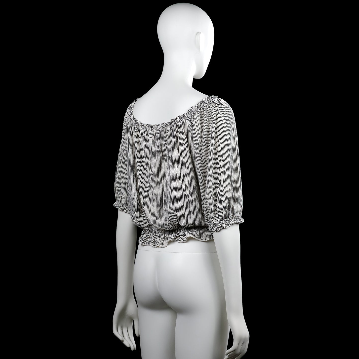 Blouse - White & Black - Size M