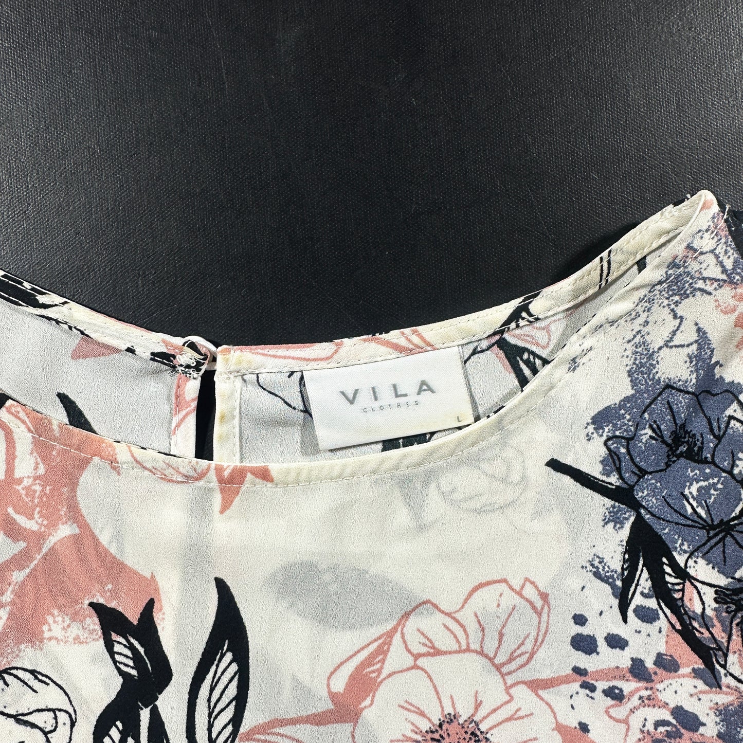 Blouse - White & Pink - Size L