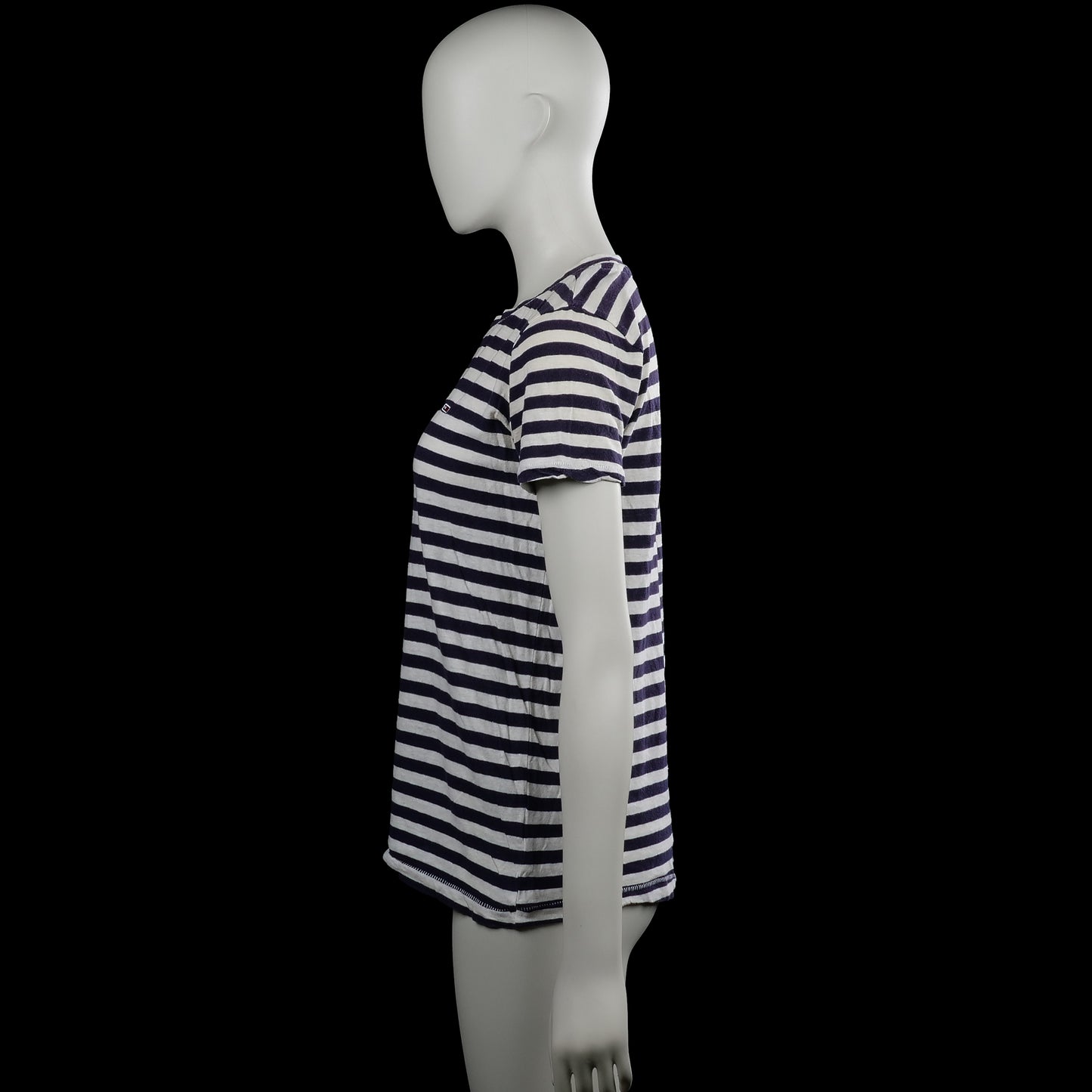 T-shirt - White & Navy - Size XS