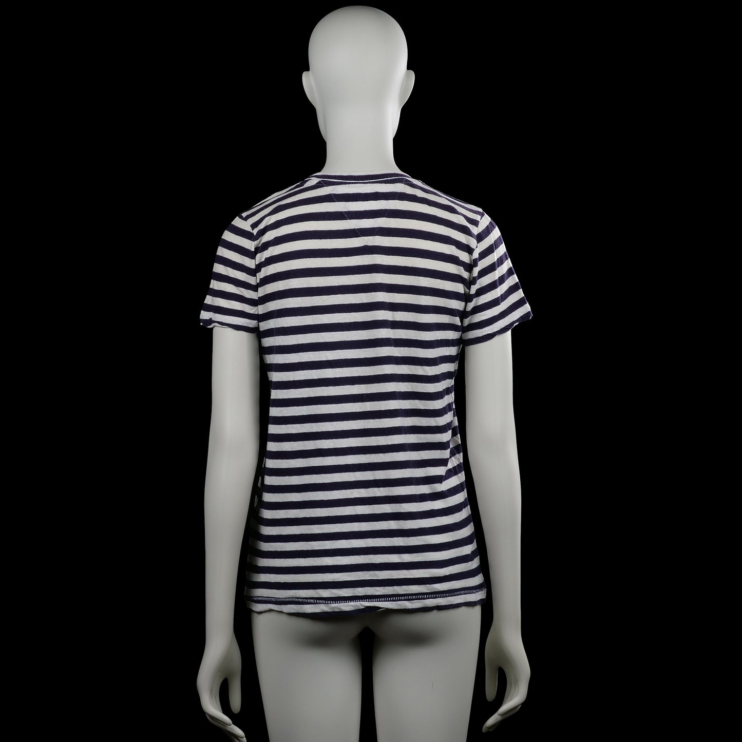 T-shirt - White & Navy - Size XS