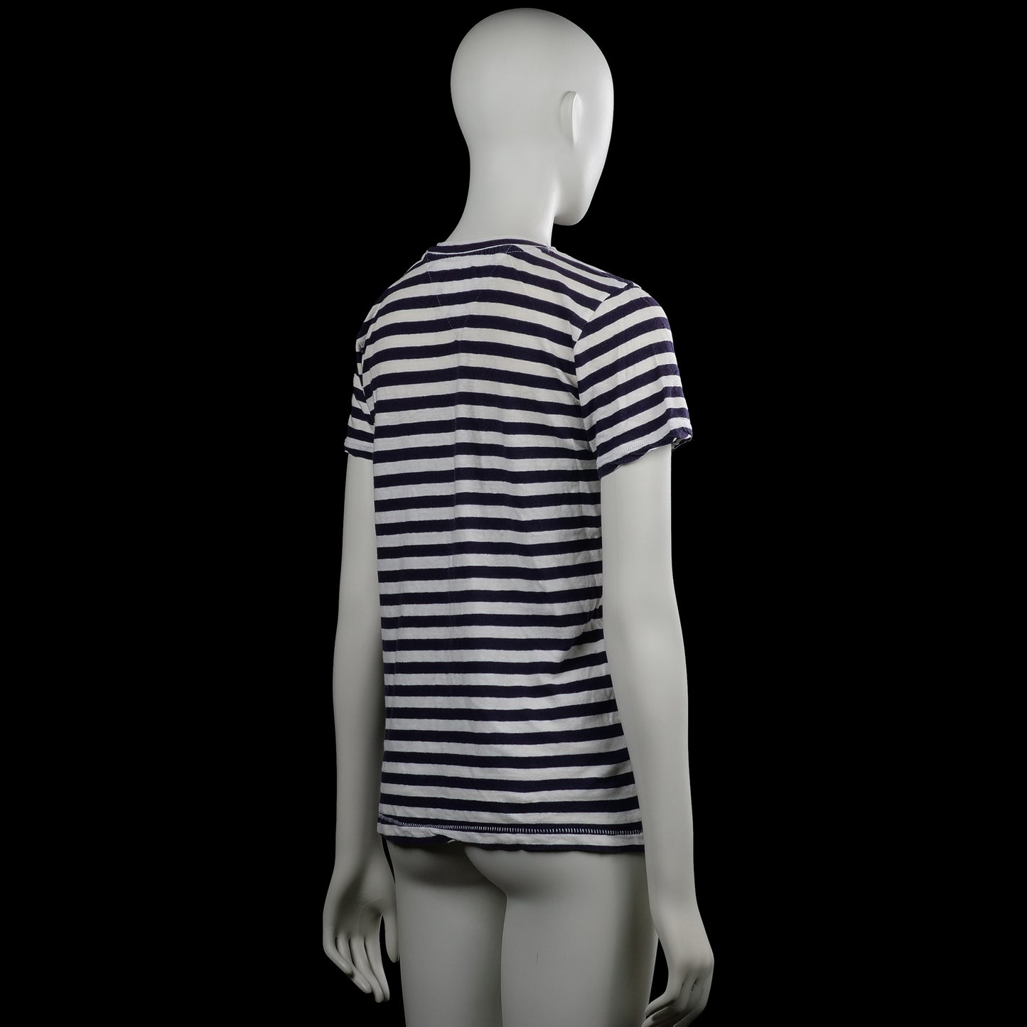 T-shirt - White & Navy - Size XS