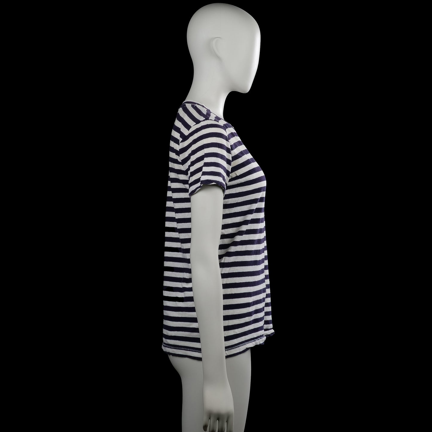 T-shirt - White & Navy - Size XS