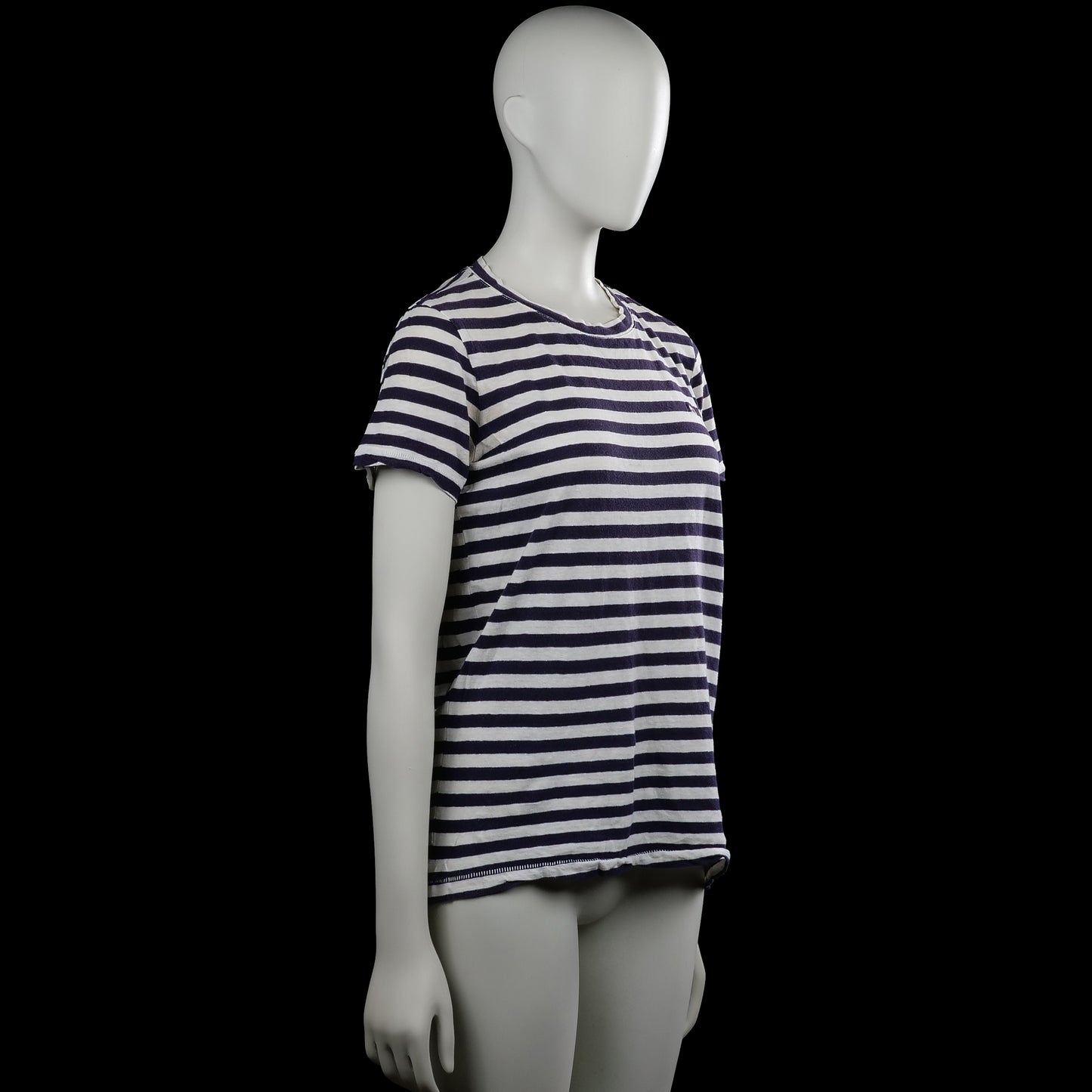 T-shirt - White & Navy - Size XS