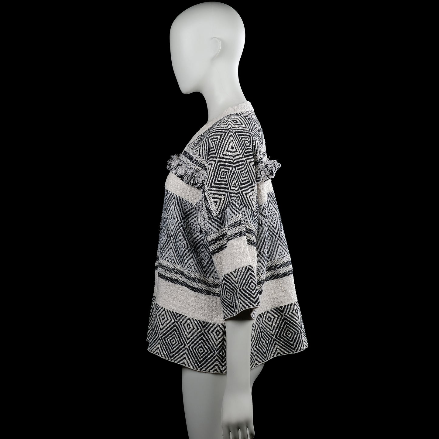 Sweater - Ivory & Black - Size L
