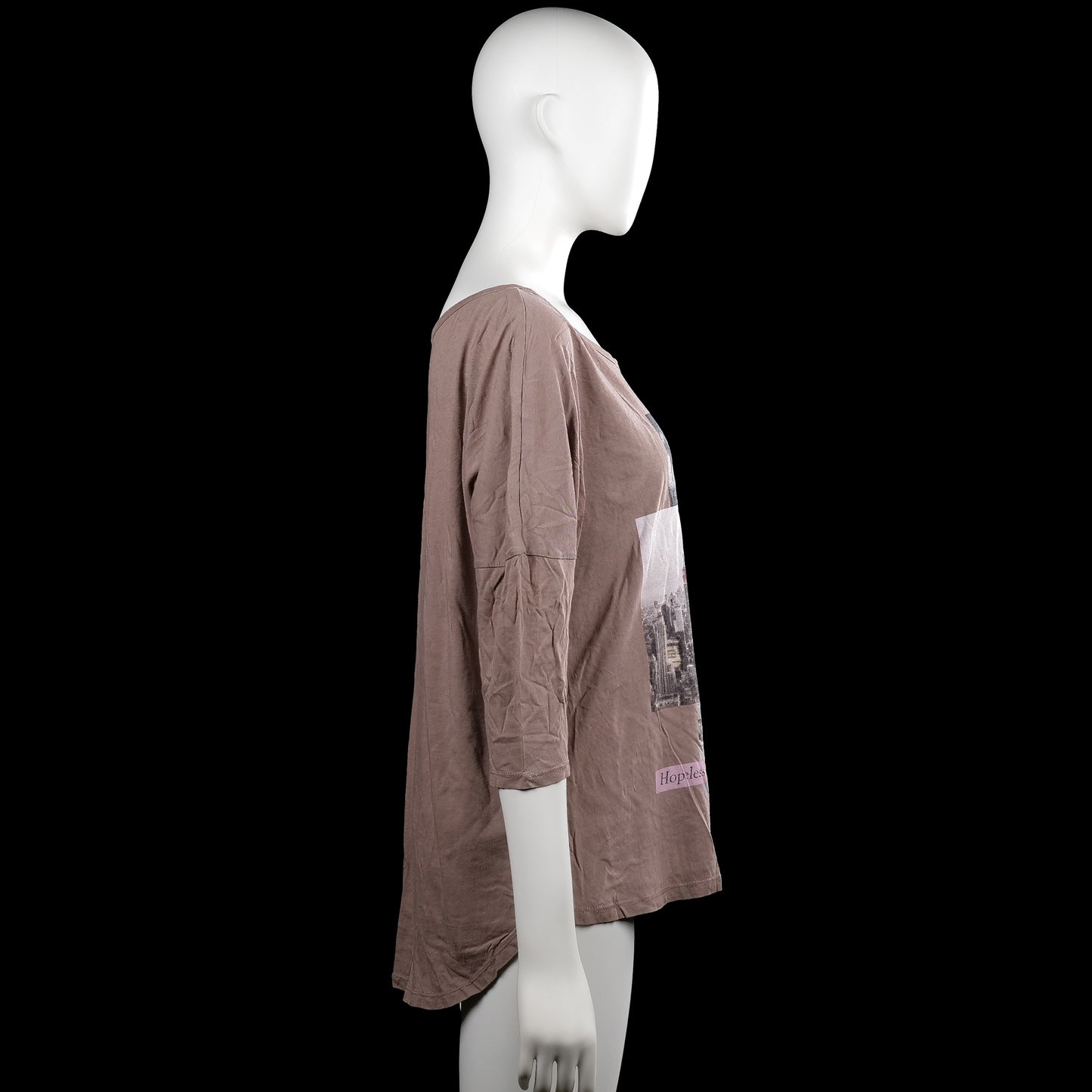 Long-sleeve top - Taupe - Size L