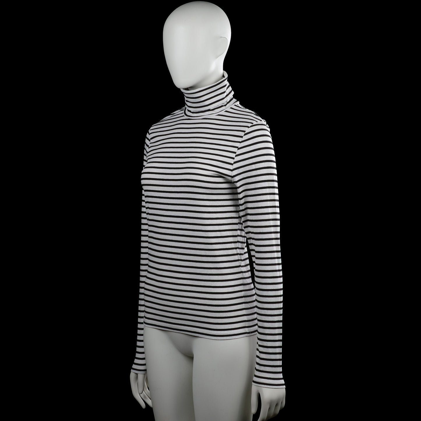 Turtleneck - White & Black - Size M